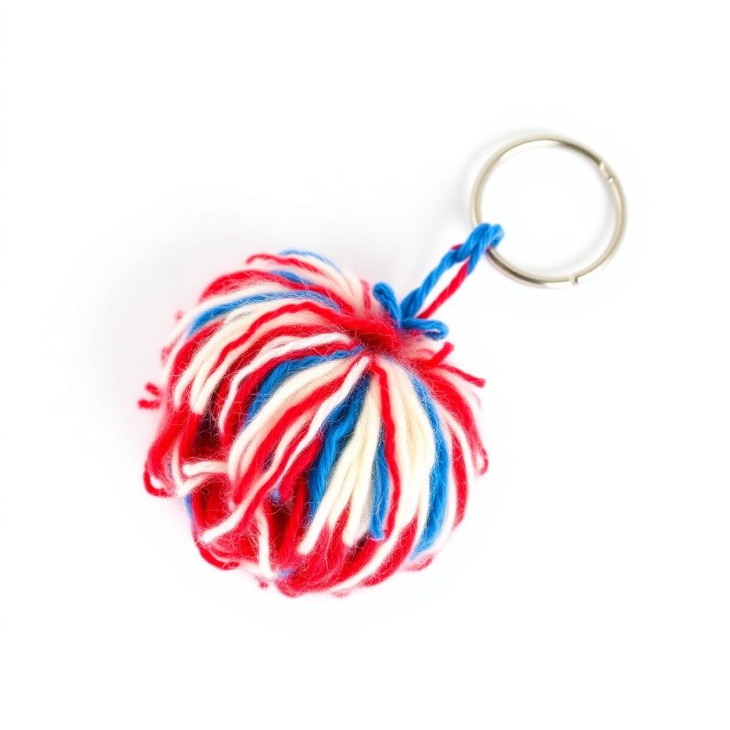 Handwoven Wool Pom-Pom Keychain