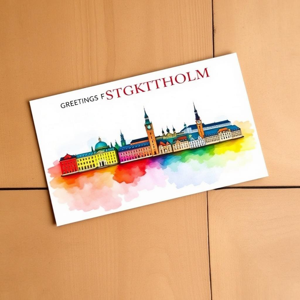 Stockholm Skyline Postcard