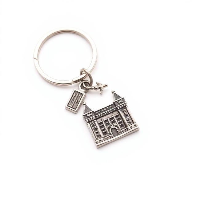 Hand-Painted Wooden Keychain